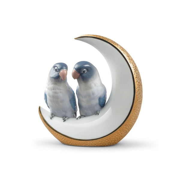 Load image into Gallery viewer, Lladro Fly Me to The Moon Birds Figurine - Golden Lustre