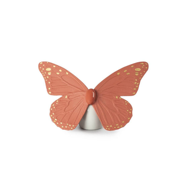Load image into Gallery viewer, Lladro Butterfly Figurine - Golden Luster & Coral