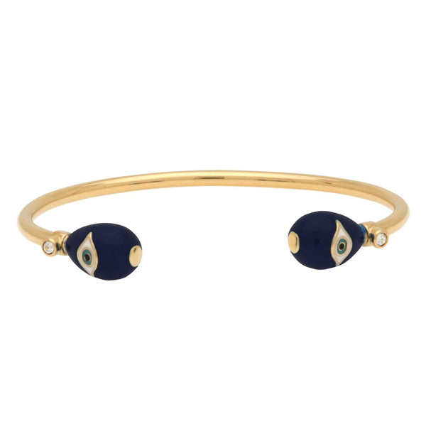 Load image into Gallery viewer, Halcyon Days "Evil Eye Midnight Blue & Gold Torque" Bangle
