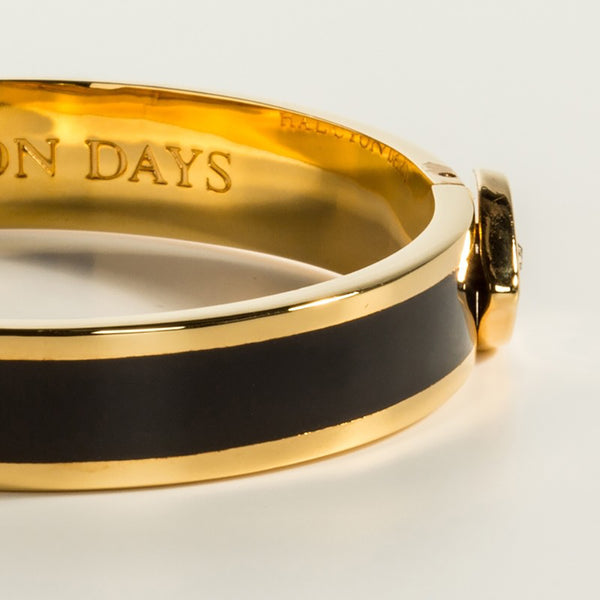 Load image into Gallery viewer, Halcyon Days "Evil Eye Sparkle Button Midnight & Gold" Bangle