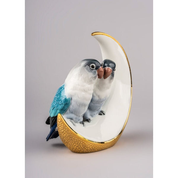 Load image into Gallery viewer, Lladro Fly Me to The Moon Birds Figurine - Golden Lustre