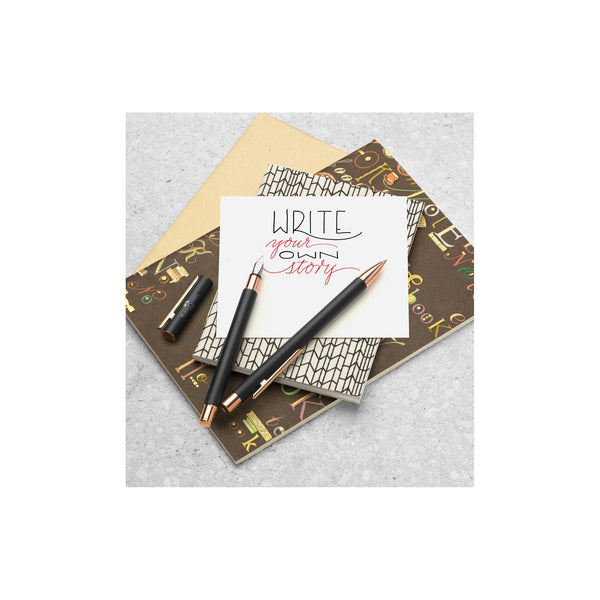 Load image into Gallery viewer, Faber-Castell NEO Slim Ballpoint Pen - Black Matte and Rose Gold