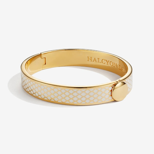 Load image into Gallery viewer, Halcyon Days "Salamander Cream & Gold" Bangle