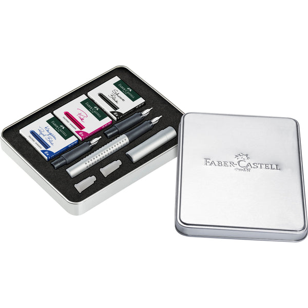 Load image into Gallery viewer, Faber-Castell Grip 2011 Calligraphy Pen Gift Set - Silver