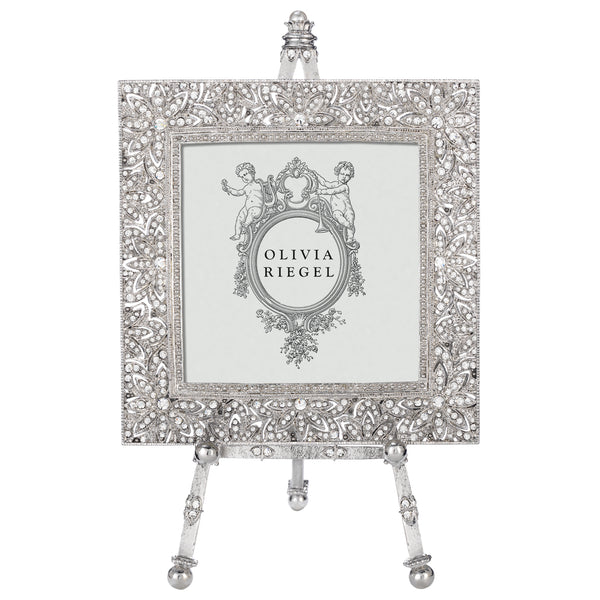Load image into Gallery viewer, Olivia Riegel Silver Windsor 4" x 4" Frame on Easel