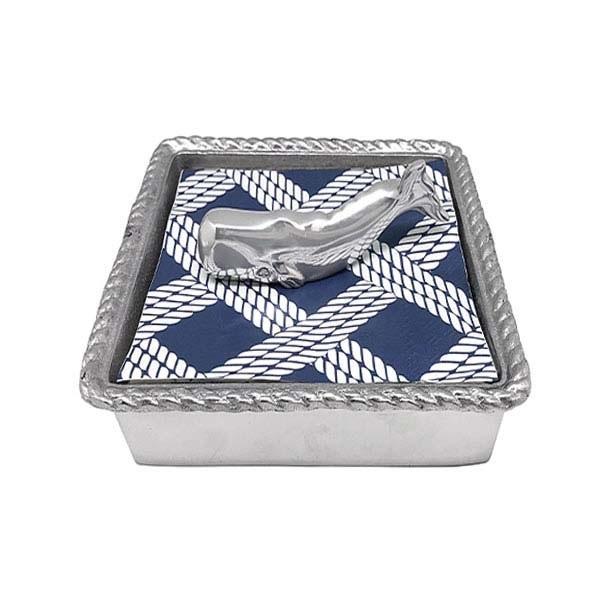 Load image into Gallery viewer, Mariposa Nantucket Whale Rope Napkin Box