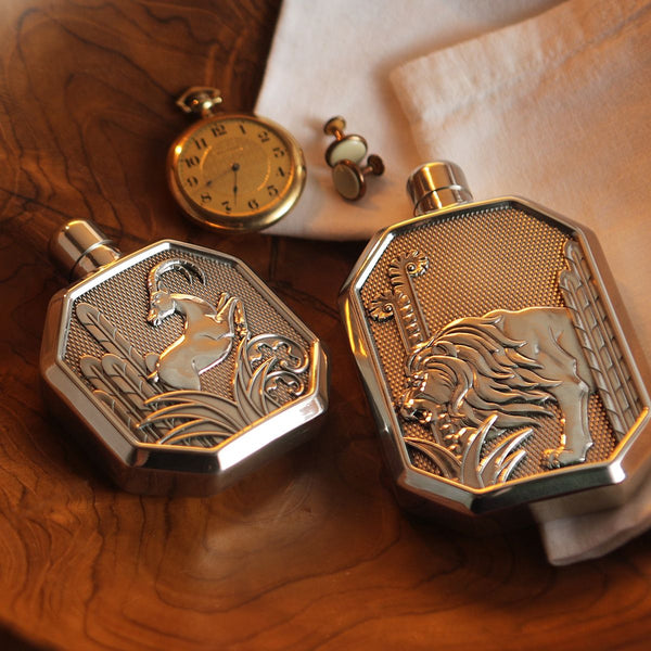 Load image into Gallery viewer, Royal Selangor Lion Hip Flask LG