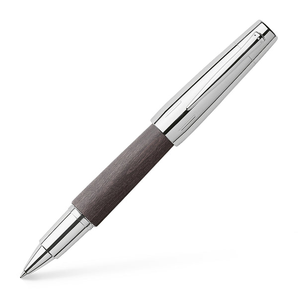 Load image into Gallery viewer, Faber-Castell e-motion Wood and Chrome Rollerball Pen - Black
