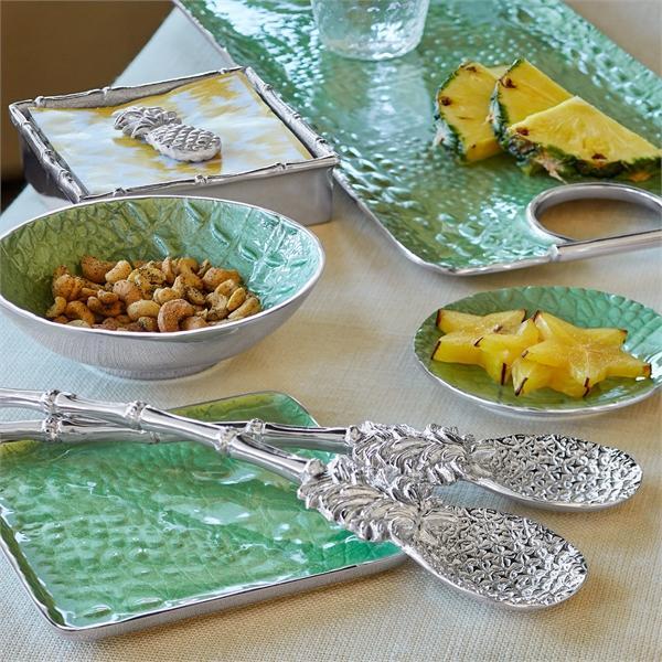 Load image into Gallery viewer, Mariposa Tropical Pineapple Bamboo Napkin Box