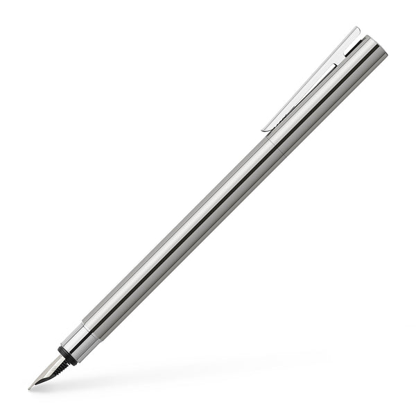 Load image into Gallery viewer, Faber-Castell NEO Slim Fountain Pen, Polished Stainless Steel