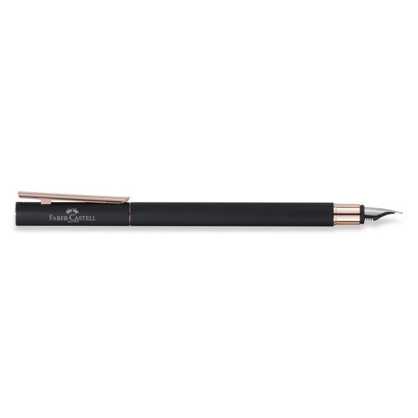 Load image into Gallery viewer, Faber-Castell NEO Slim Fountain Pen, Black Matte and Rose Gold