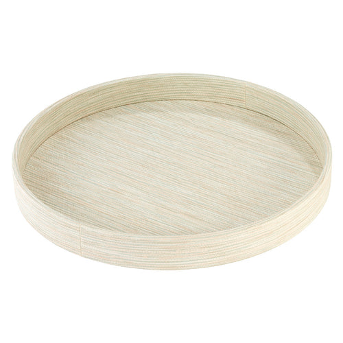 Bodrum Linens Grasscloth Celadon Round Tray