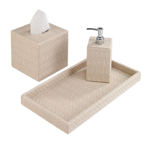 Bodrum Linens Wicker Bath Accessories - Cream