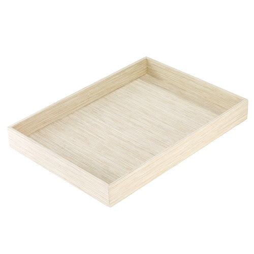 Bodrum Linens Grasscloth Ecru Rectangular Tray