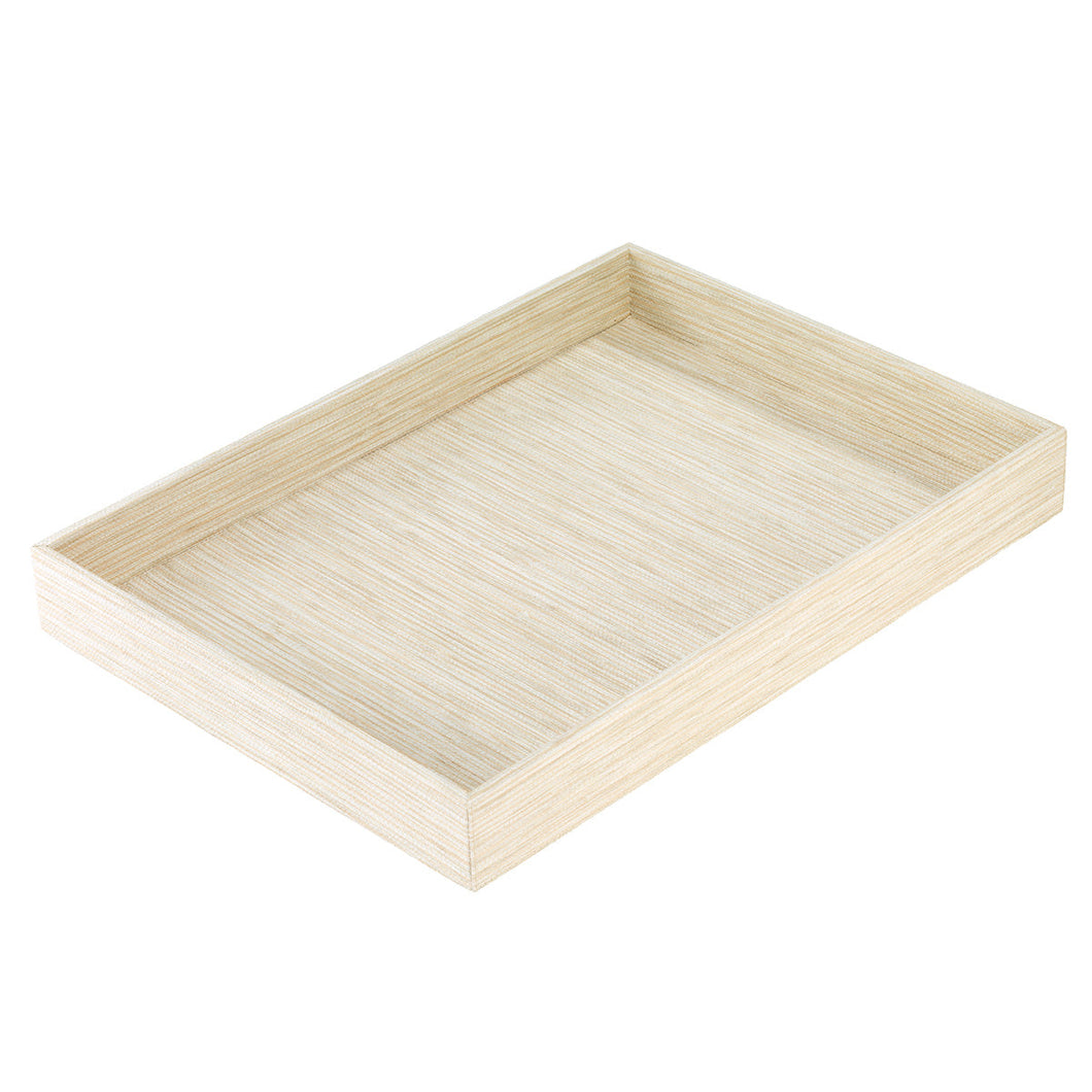 Bodrum Linens Grasscloth Ecru Rectangular Tray