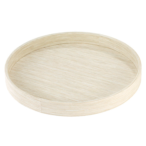 Bodrum Linens Grasscloth Ecru Round Tray