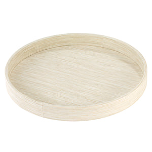 Bodrum Linens Grasscloth Ecru Round Tray