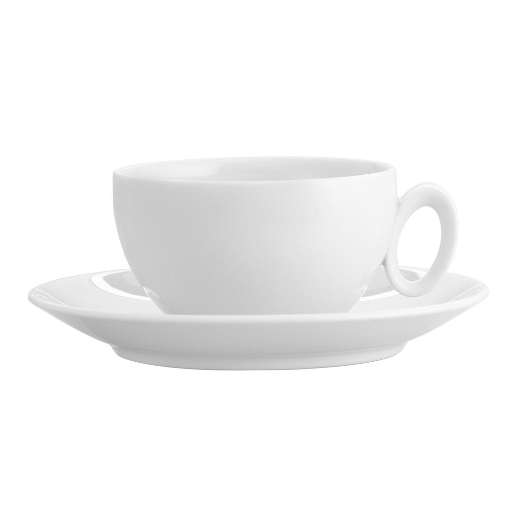 Vista Alegre Broadway White Breakfast Cup & Saucer, Set of 2