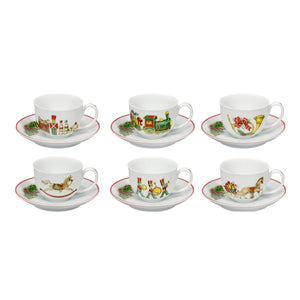 Vista Alegre Christmas Magic Set 6 Coffee Cups And Saucers
