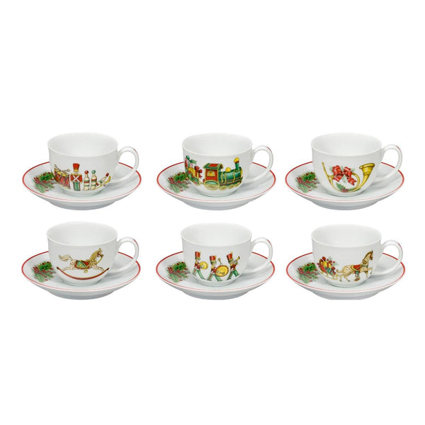 Load image into Gallery viewer, Vista Alegre Christmas Magic Set 6 Coffee Cups And Saucers
