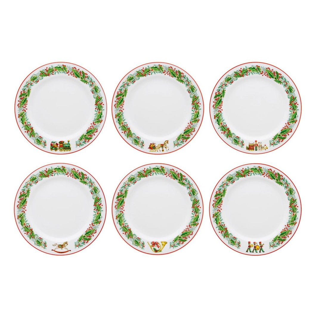 Vista Alegre Christmas Magic Set 6 Bread And Butter Plates