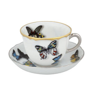 Vista Alegre Christian Lacroix - Butterfly Parade Coffee Cup & Saucer, Set of 4