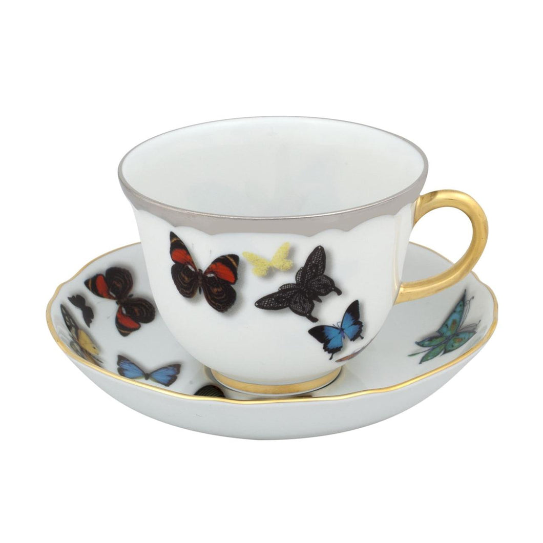 Vista Alegre Christian Lacroix - Butterfly Parade Tea Cup And Saucer, Set of 4
