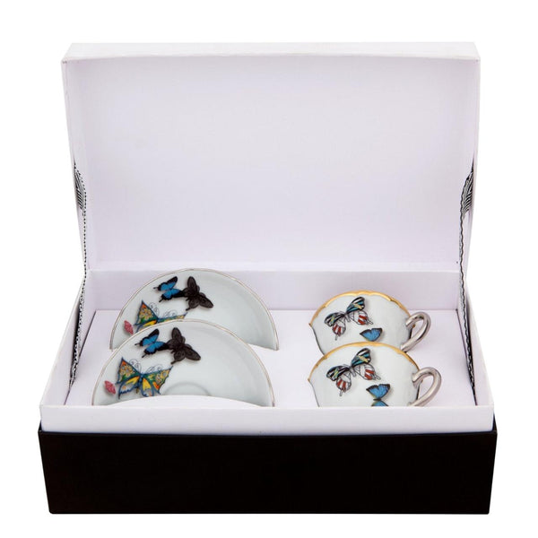 Load image into Gallery viewer, Vista Alegre Christian Lacroix - Butterfly Parade Set 2 Coffee Cups &amp; Saucers
