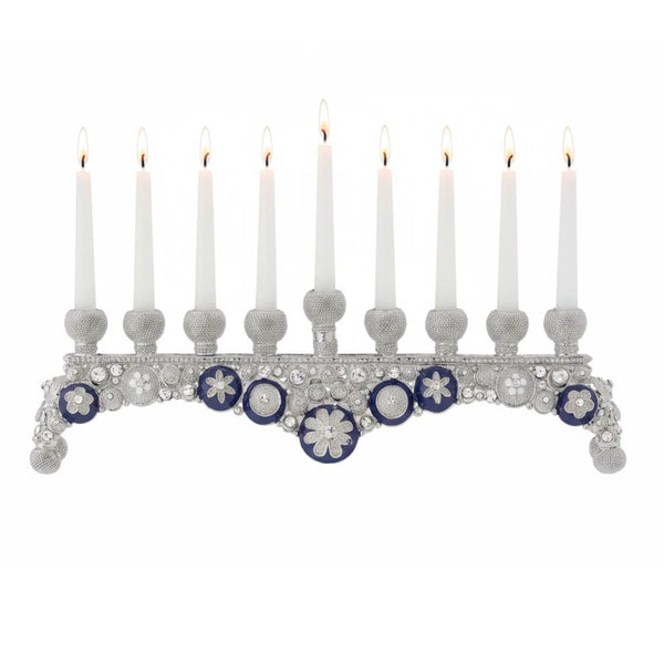 Load image into Gallery viewer, Olivia Riegel Blue &amp; White Charisma Menorah
