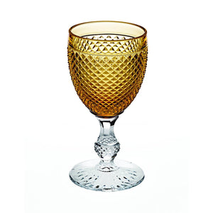 Vista Alegre Bicos Bicolor Goblet with Amber Top, Set Of 4
