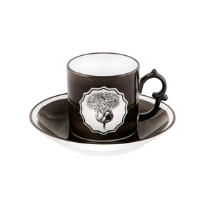 Vista Alegre Christian Lacroix - Herbariae Coffee Cup And Saucer Black, Set of 4