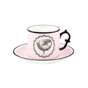Vista Alegre Christian Lacroix - Herbariae Set 2 Tea Cups And Saucer Pink And Peacock