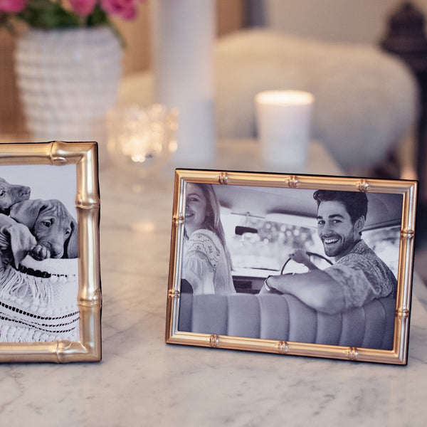 Load image into Gallery viewer, Addison Ross Bamboo Matte Gold Photo Frame - 5 x 7 in
