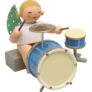 Wendt & Kuhn Angel with two-piece Percussion, Sitting Figurine