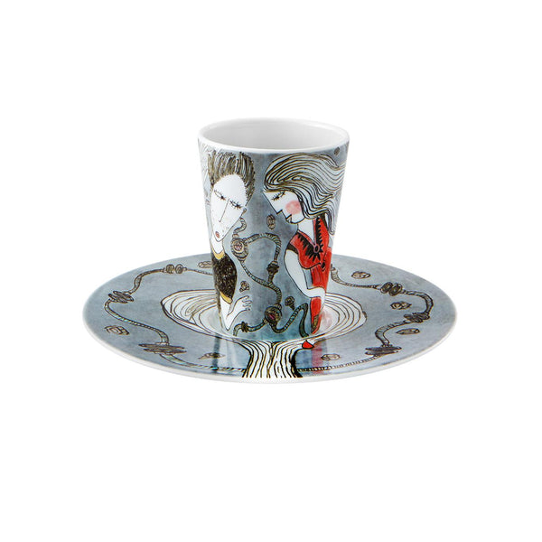 Load image into Gallery viewer, Vista Alegre Escape Goat Espresso Cup And Saucer Xvii
