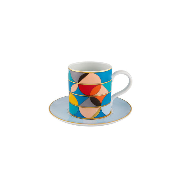 Load image into Gallery viewer, Vista Alegre Futurismo Tea Cup And Saucer, Set of 4
