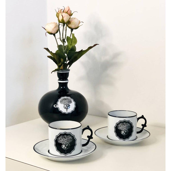 Load image into Gallery viewer, Vista Alegre Christian Lacroix - Herbariae Set 2 Tea Cups And Saucer White
