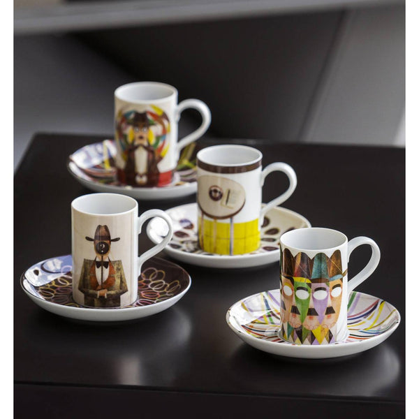 Load image into Gallery viewer, Vista Alegre Pessoa Set Of 4 Expresso Cups And Saucer
