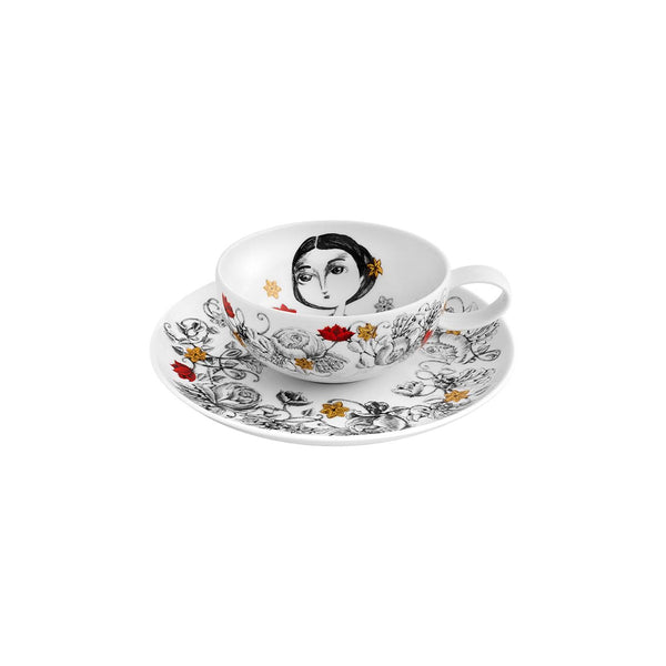Load image into Gallery viewer, Vista Alegre Rainhas De Portugal Set of 6 Tea Cup And Saucers
