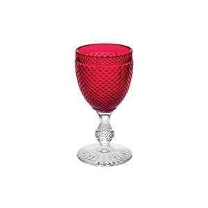 Vista Alegre Bicos Bicolor Goblet with Red Top, Set Of 4