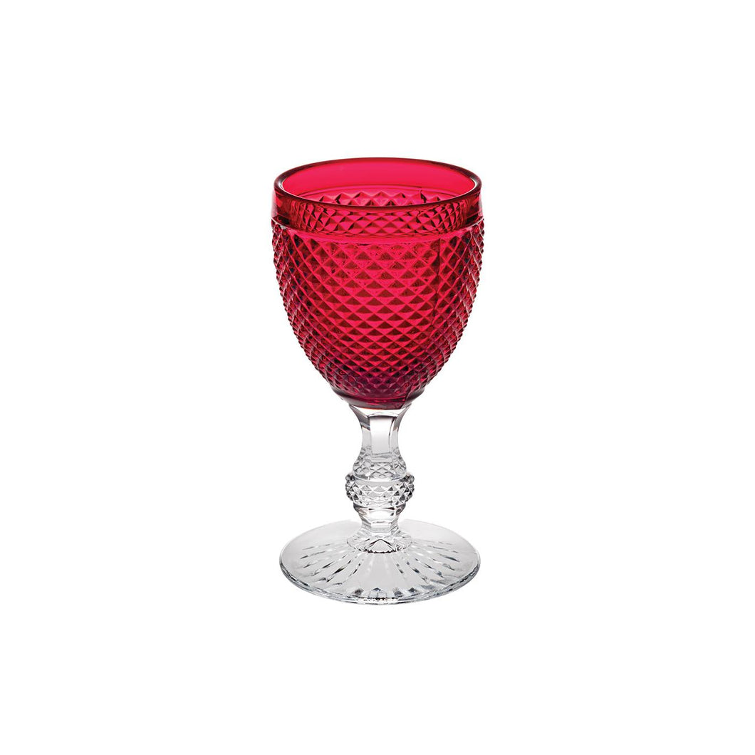Vista Alegre Bicos Bicolor Goblet with Red Top, Set Of 4