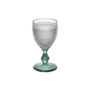 Vista Alegre Bicos Bicolor Goblet with Mint Stem, Set of 4
