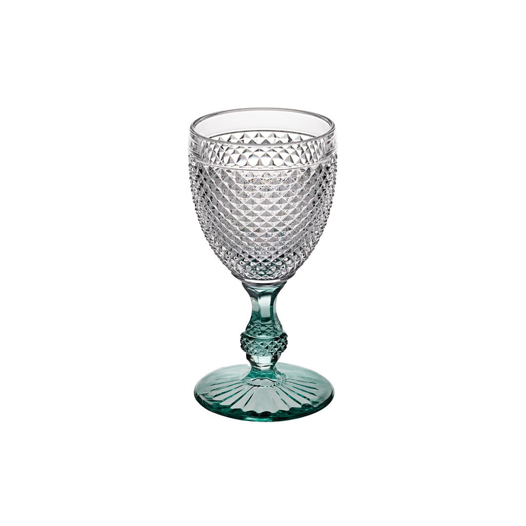 Vista Alegre Bicos Bicolor Goblet with Mint Stem, Set of 4