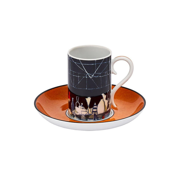 Load image into Gallery viewer, Vista Alegre Cadernos De Viagem Set of 4 Expresso Cups And Saucers
