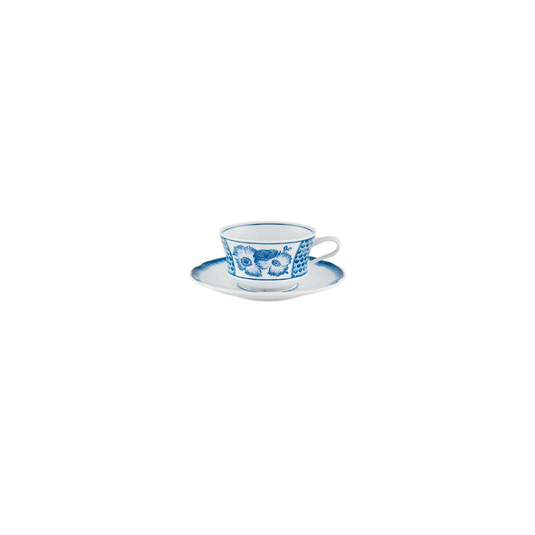 Load image into Gallery viewer, Vista Alegre Coralina Blue Tea Cup And Saucer, Set of 4
