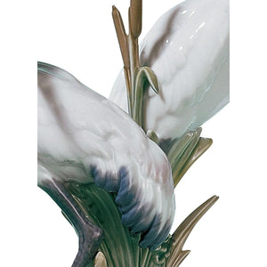 Lladro Courting Cranes Sculpture