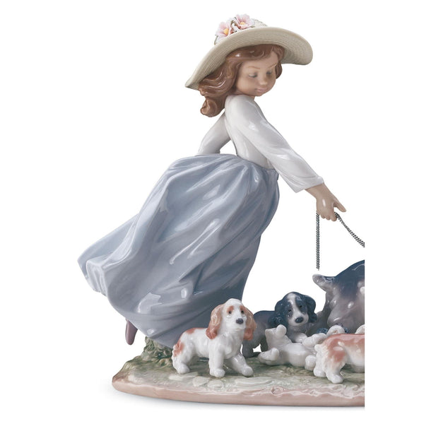 Load image into Gallery viewer, Lladro Puppy Parade Girl with Dogs Figurine
