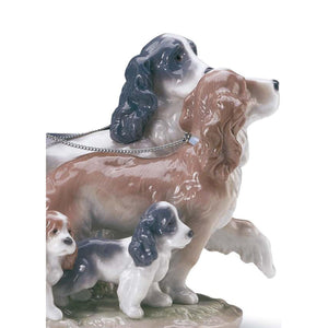 Lladro Puppy Parade Girl with Dogs Figurine