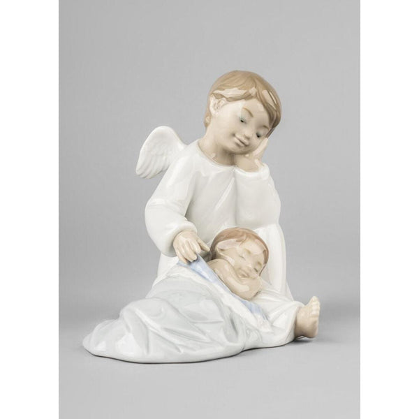 Load image into Gallery viewer, Lladro My Guardian Angel Blue Figurine
