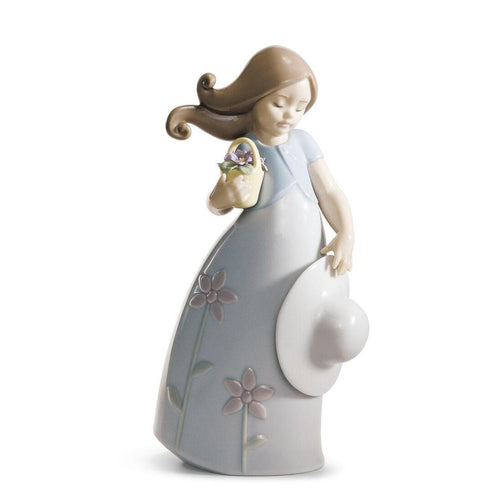 Lladro Little Violet Girl Figurine
